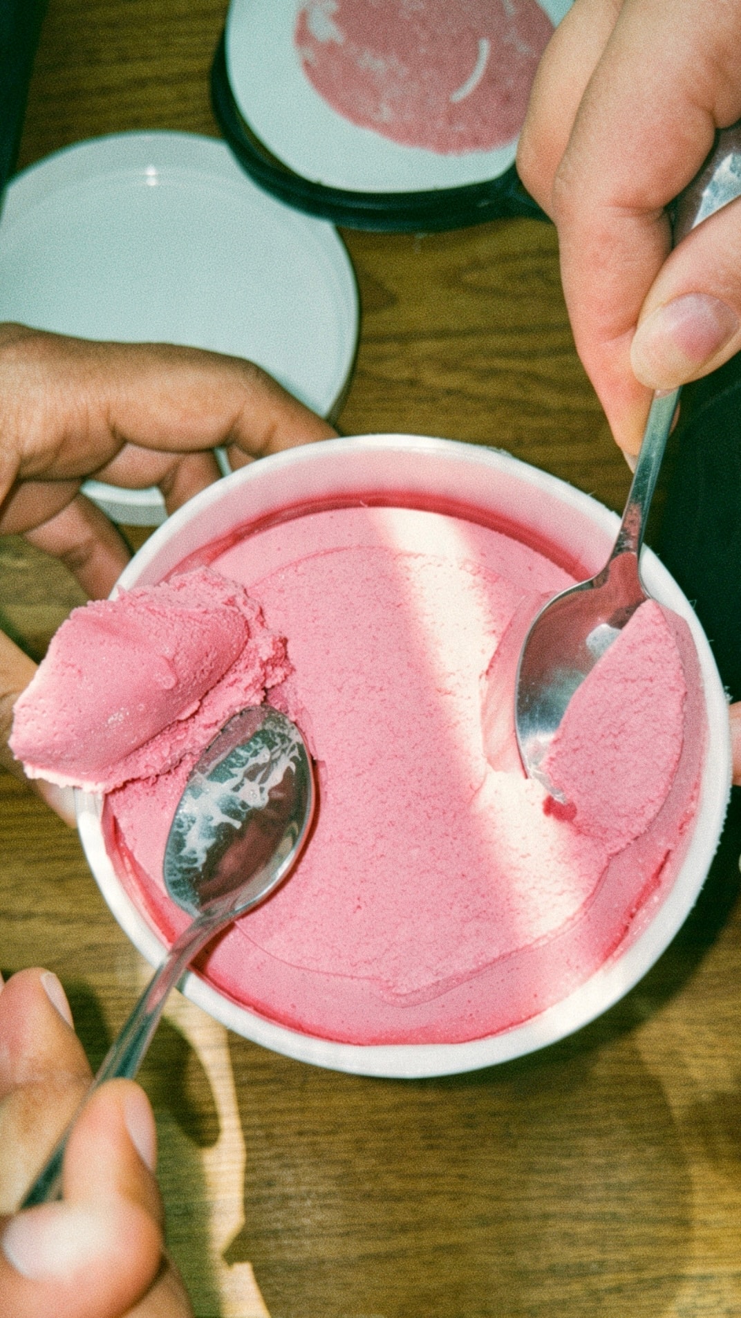 Raspberry cranberry hibiscus frozen dessert texture